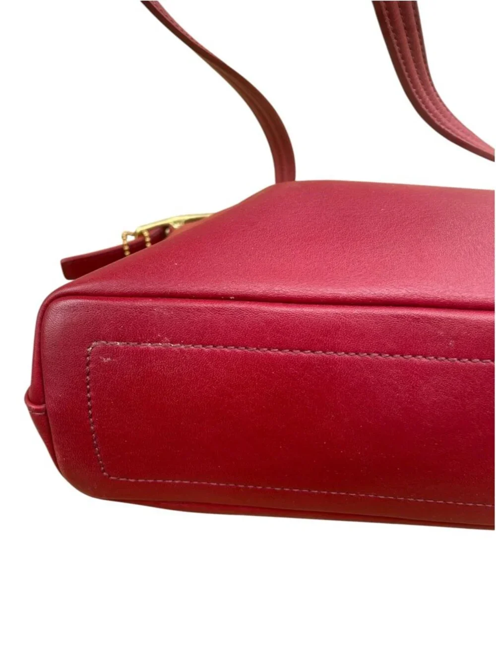 Vintage Coach Red Leather Legacy Shoulder Bag - Style #9861 * Flaw*  90's mini - Picture 11 of 16